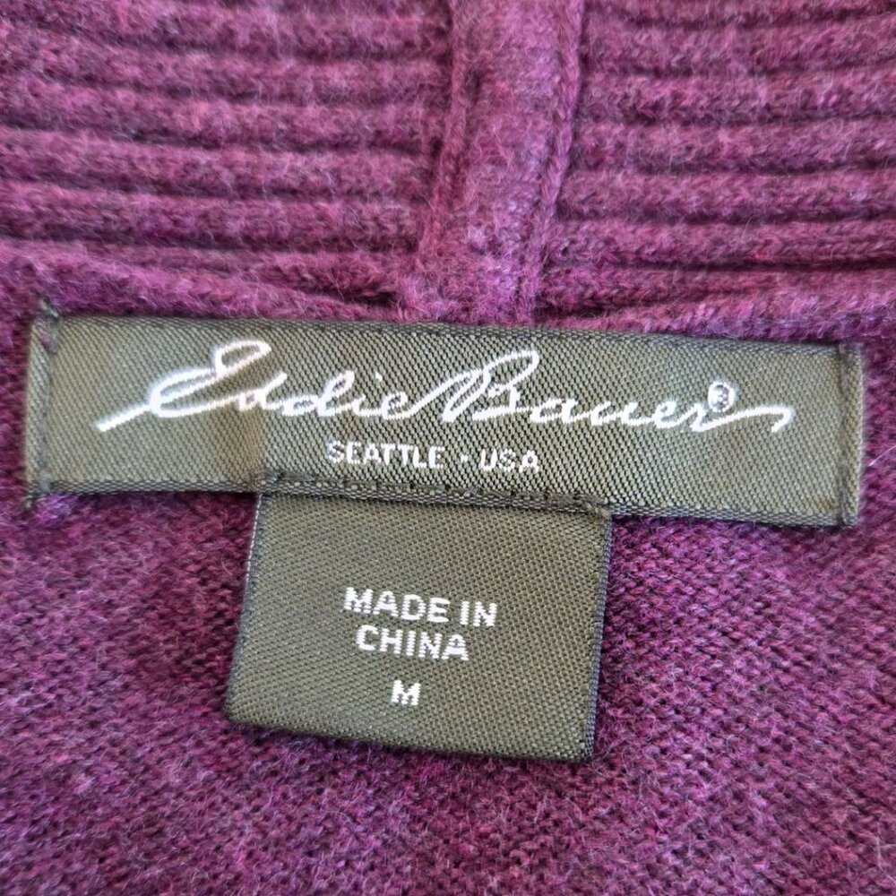 Eddie Bauer Womens V-Neck Plum Sweater Size Medium Long Sleeve Vneck - Picture 5 of 6